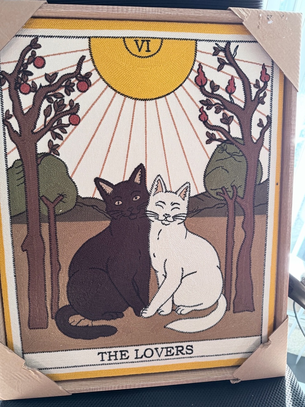 ‘The Lovers’ Embroidered Wall Art